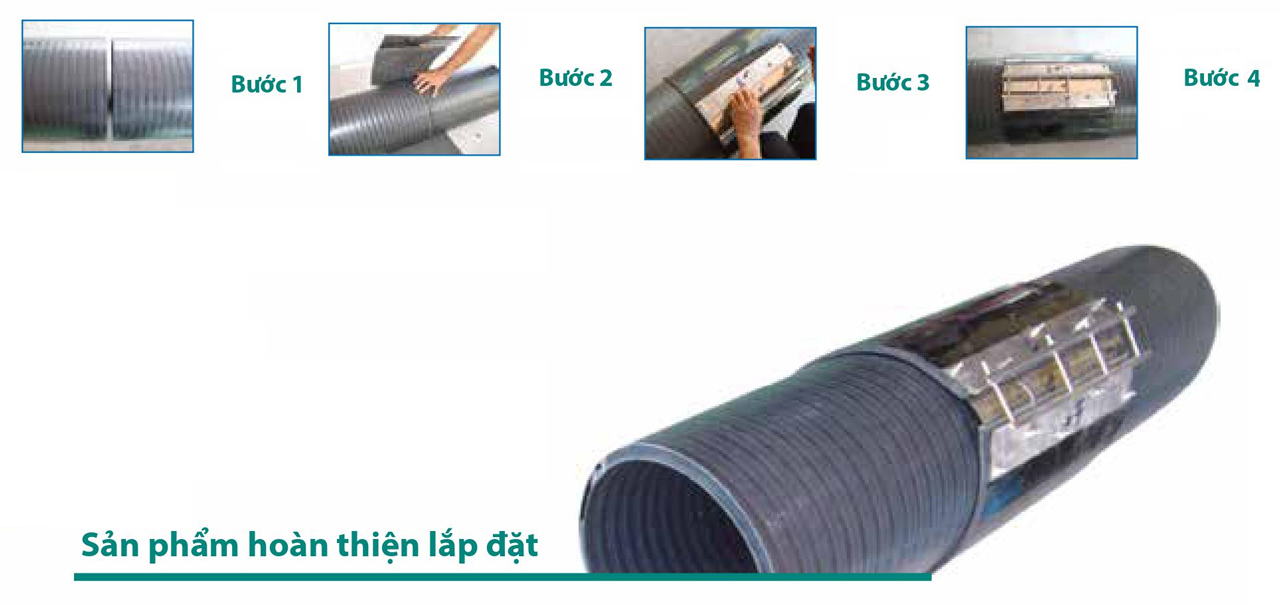 Các bước nối ống bằng cùm nhựa đai inox